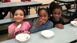 Three Jefferson students enjoying their ice cream.