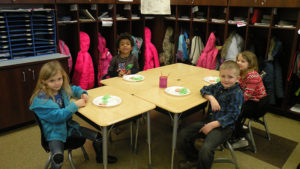 First graders excited for their special breakfast.