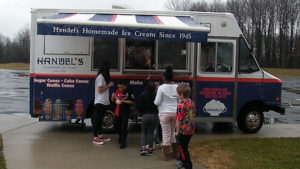 2nd graders wait patiently for their ice cream reward.