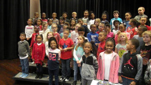 Students pose for a photo before the concert.