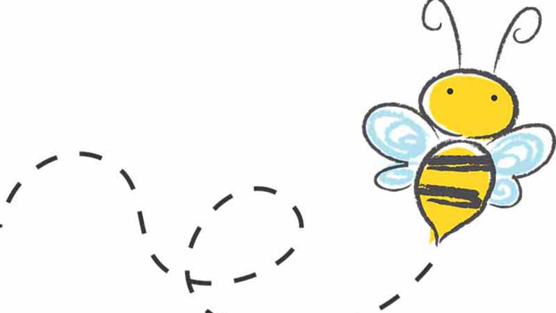 image of cartoon bee flying