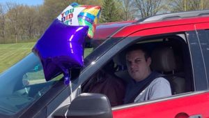 Mr. Reyser waiting for the parade to start.