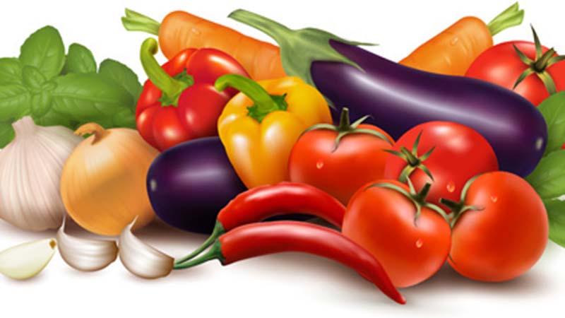 clip art image of various vegetables