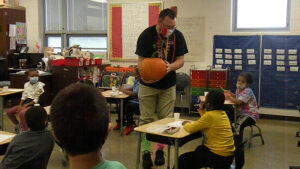 The class counts the lines on the pumpkin