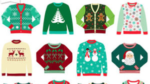 Clip art of various Christmas sweaters