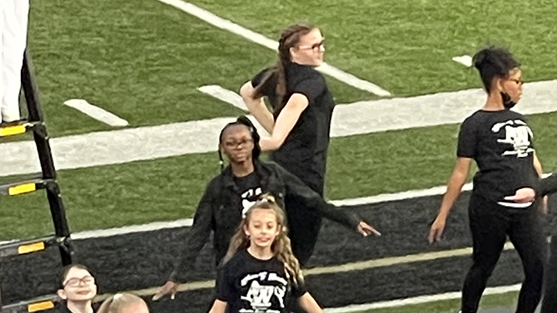 Jefferson student performing during Harding band night