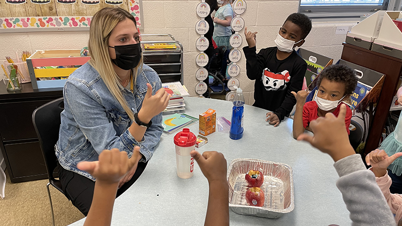 Miss Price’s Class Performs Science Experiment