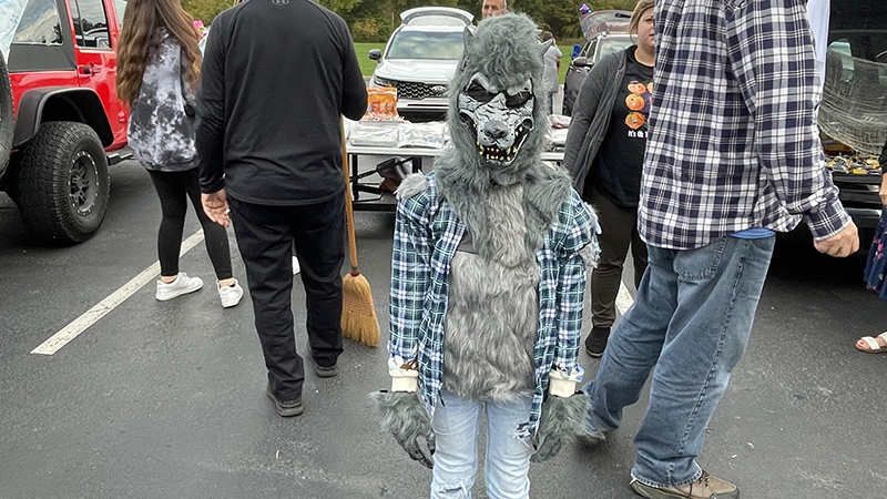 A student having fun at the event.