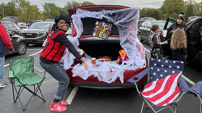 A church member helping at the event.