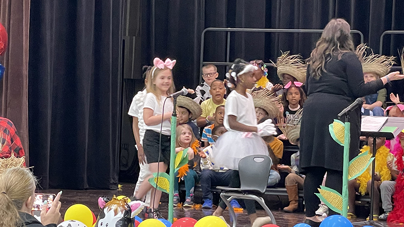 Students performing their song about Little Bo Peep.
