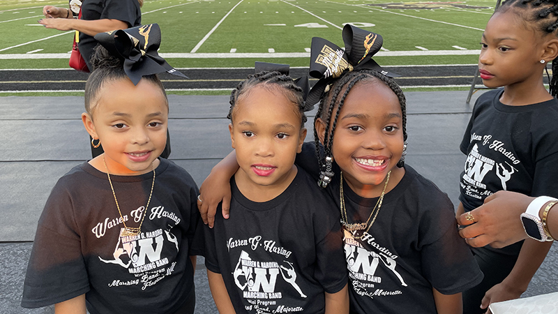 A Jefferson student made some new friends at mini majorettes.