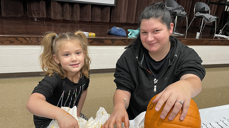 A student and her helper.