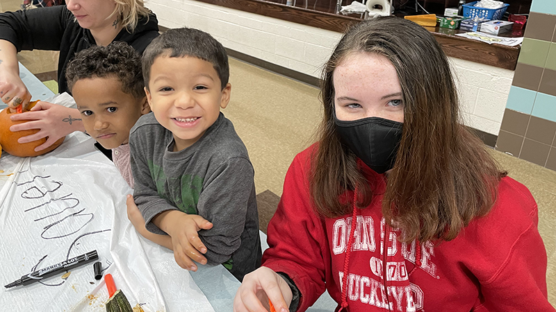 A student and his student council helper.