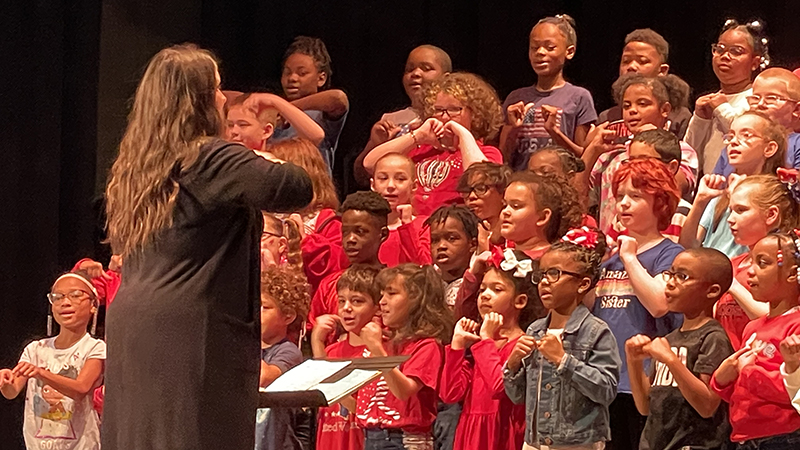 Students performing one of their songs.