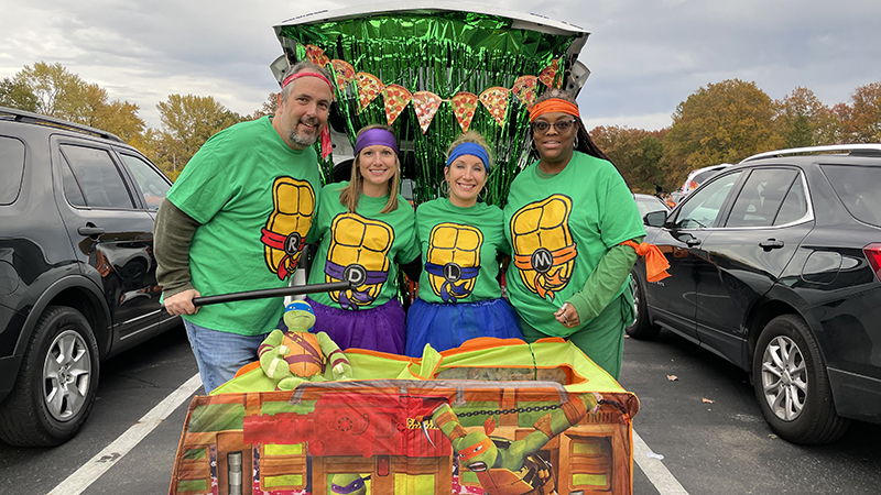 Third grade teachers as Ninja Turtles.