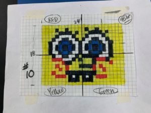 Graph Paper of sponge bob face