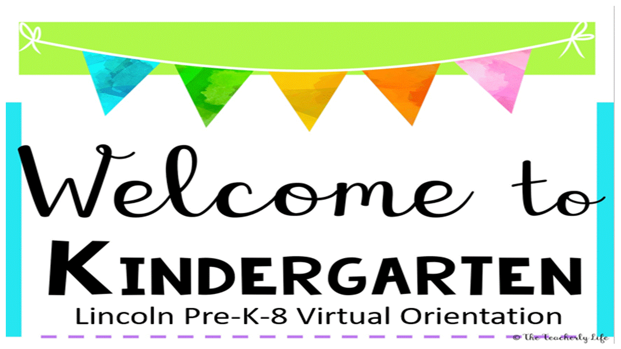 colorful text Welcome to Kindergarten Orientation