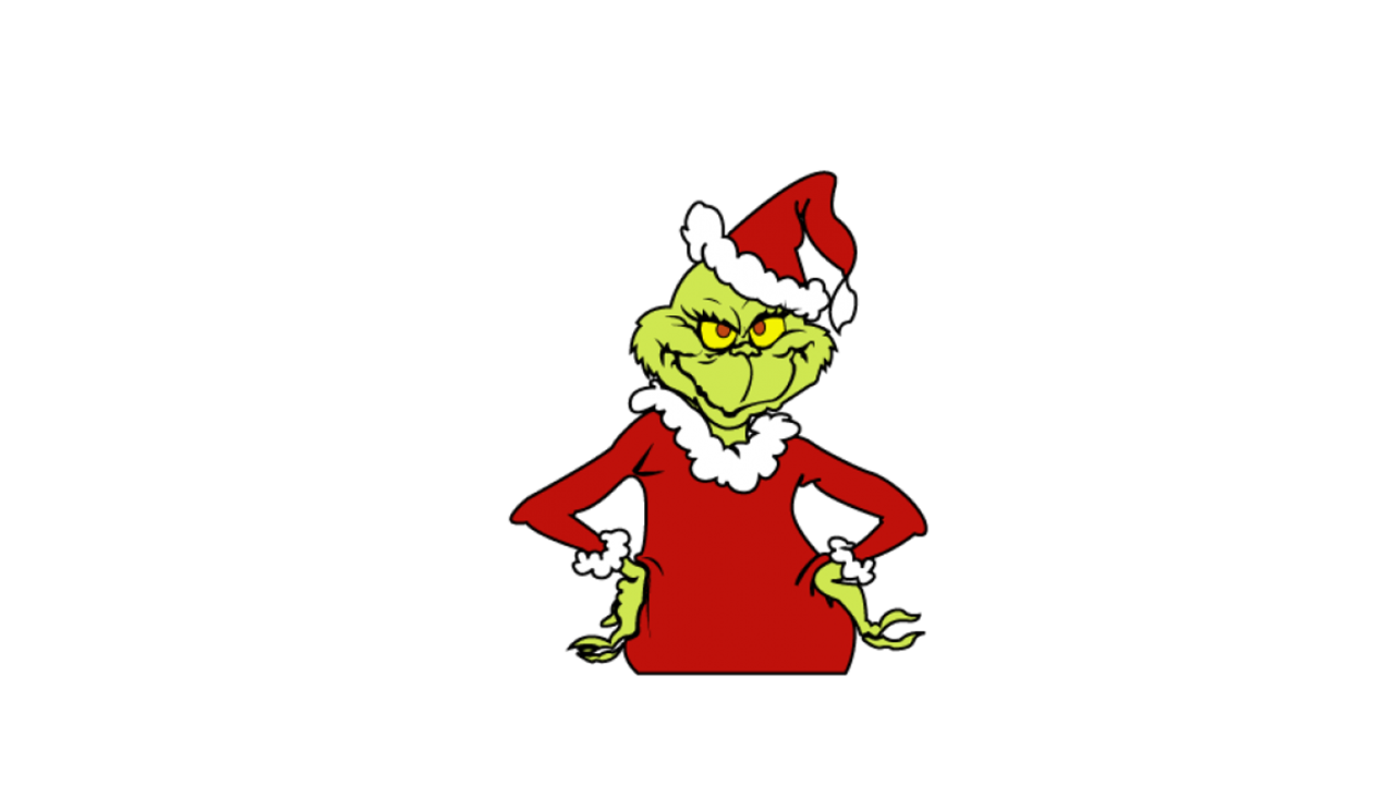 the grinch in a santa suit