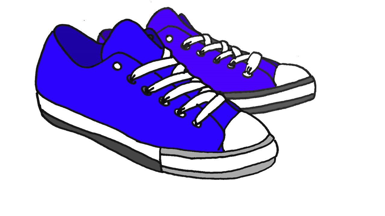 blue shoes