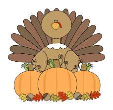 cartoon turkey sitting on top of three pumpkins and leaves