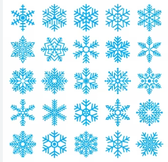 different images of blue snowflakes