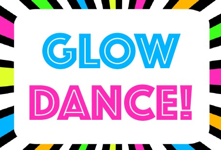 glow dance in blue and pink colors
