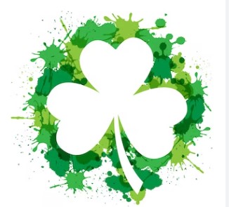 shamrock made out of different green splatters of paint