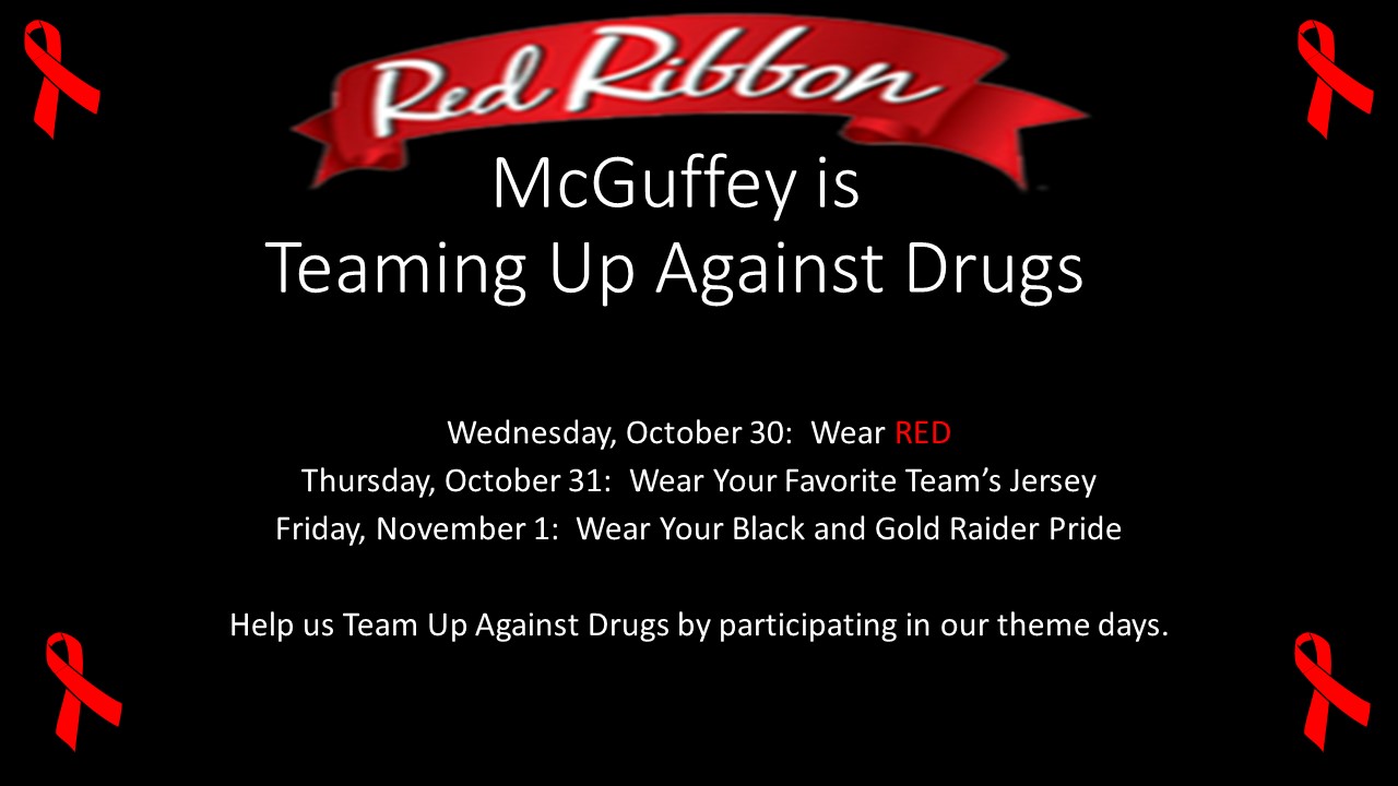 Red Ribbon Week:  October 28-November 1, 2019