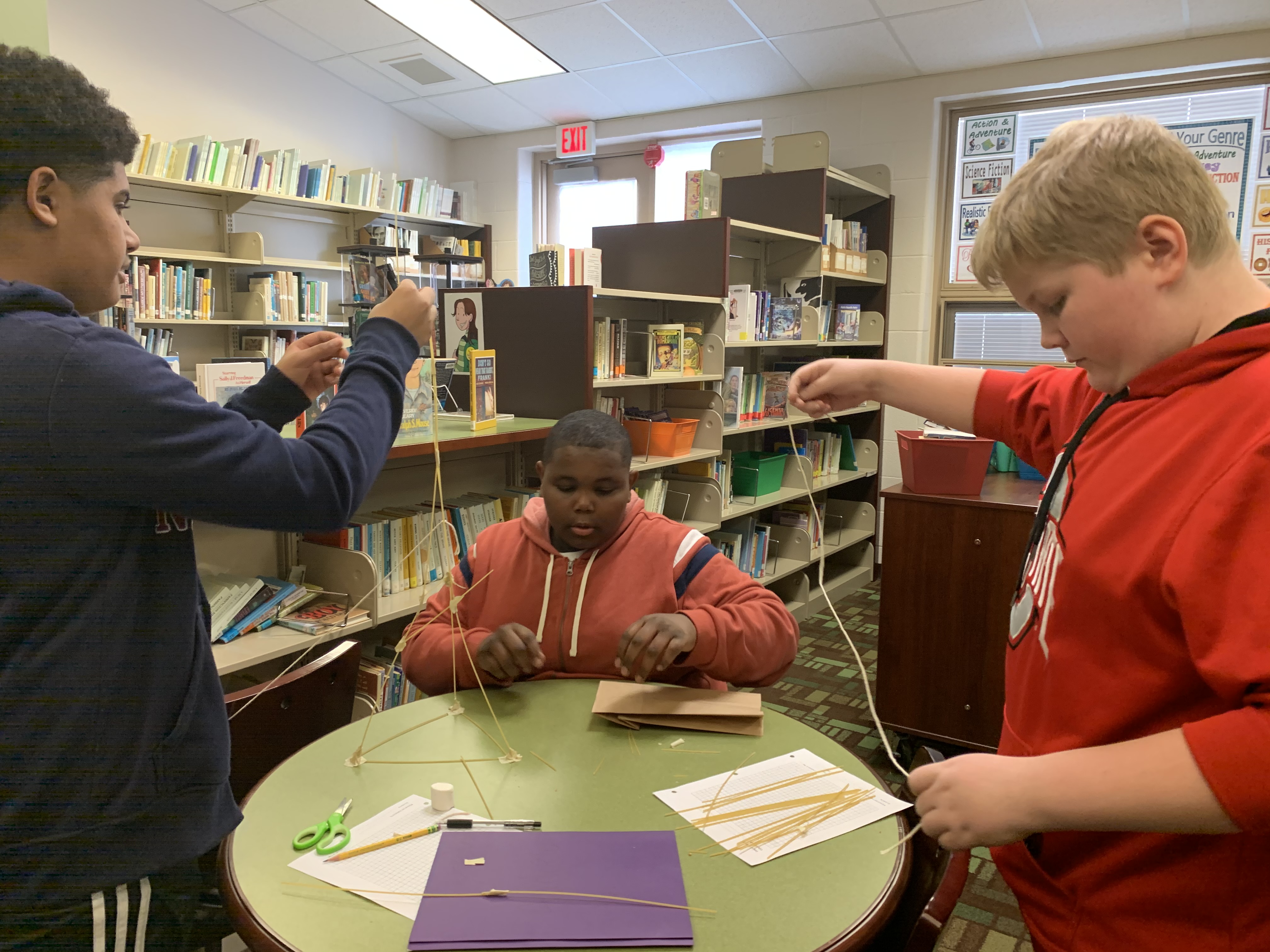 STEM Classes Build with Spaghetti