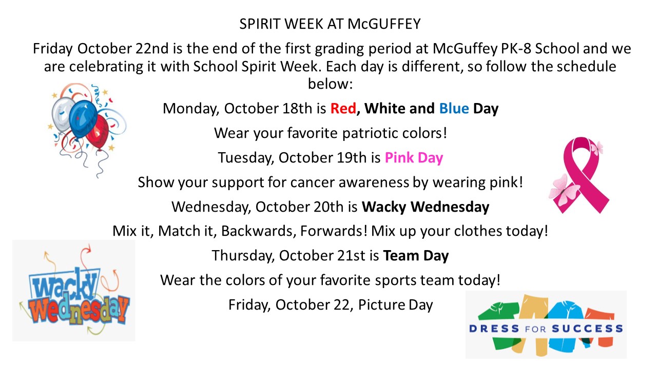 Spirit Week at McGuffey