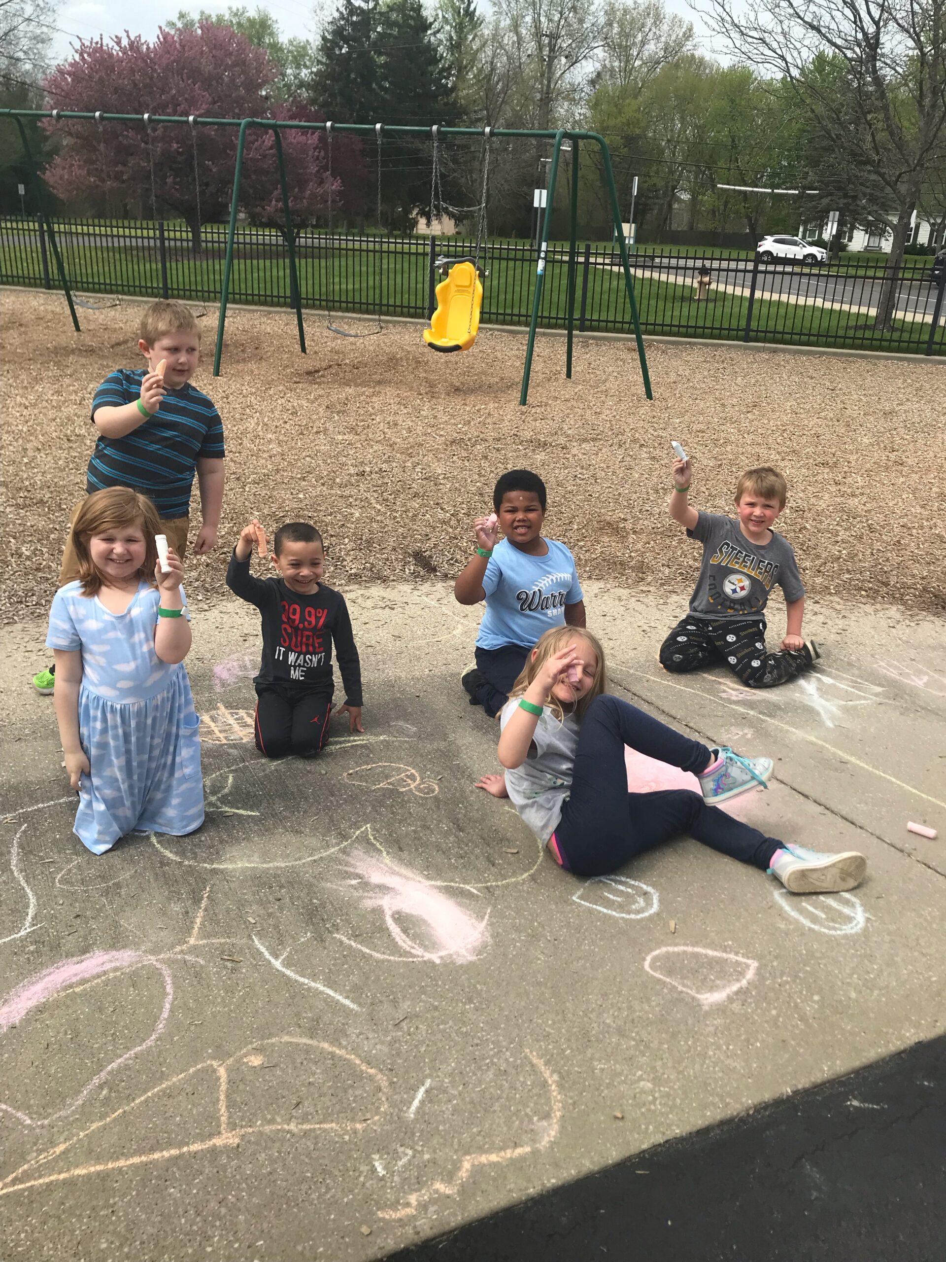 Kindergarten Green Team’s Chalk Activity