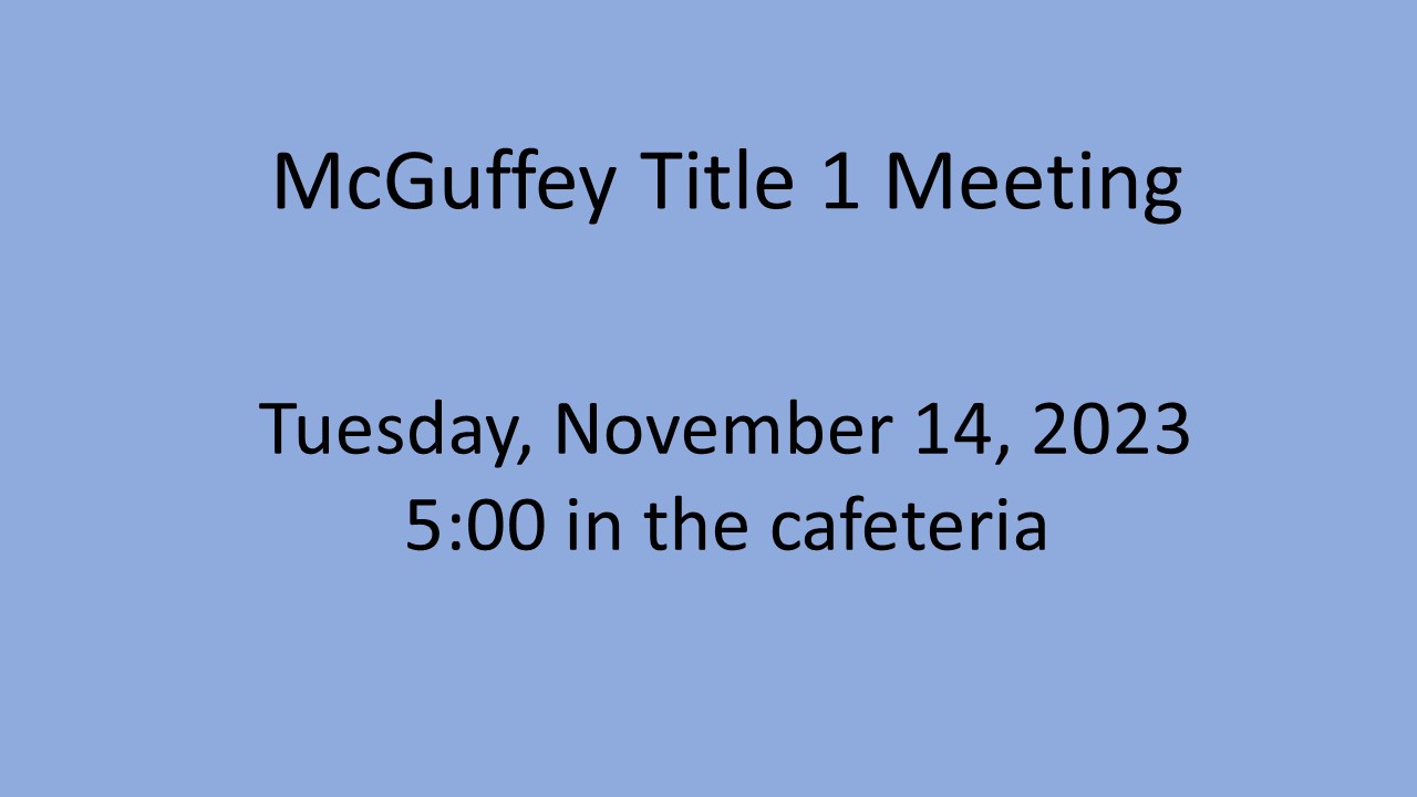 Title 1 Meeting