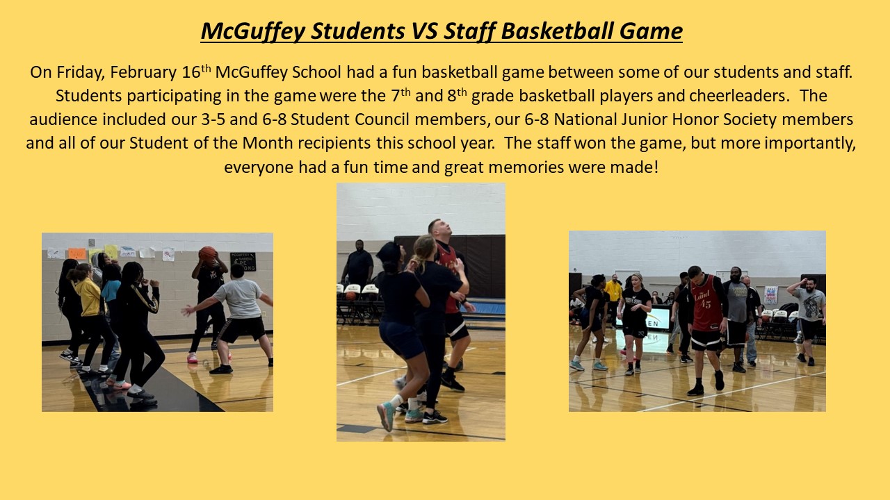 Staff VS Student Basketball Game