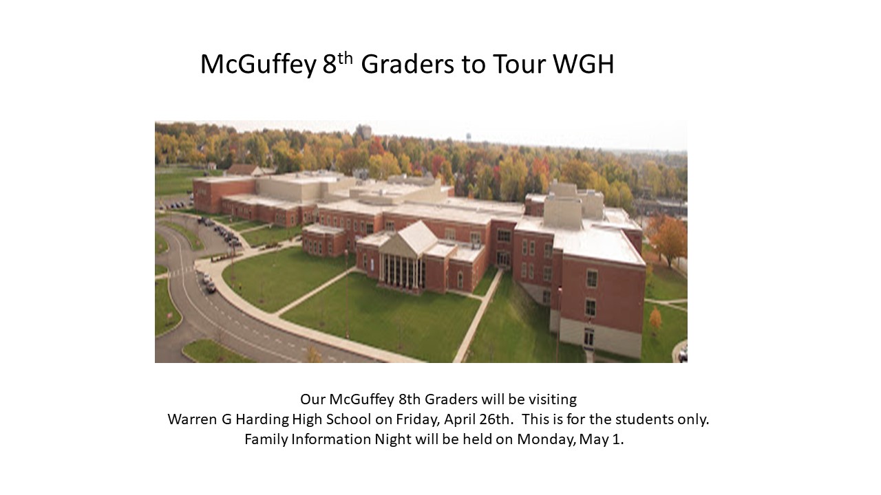 McGuffey 8th Graders to Visit WGH