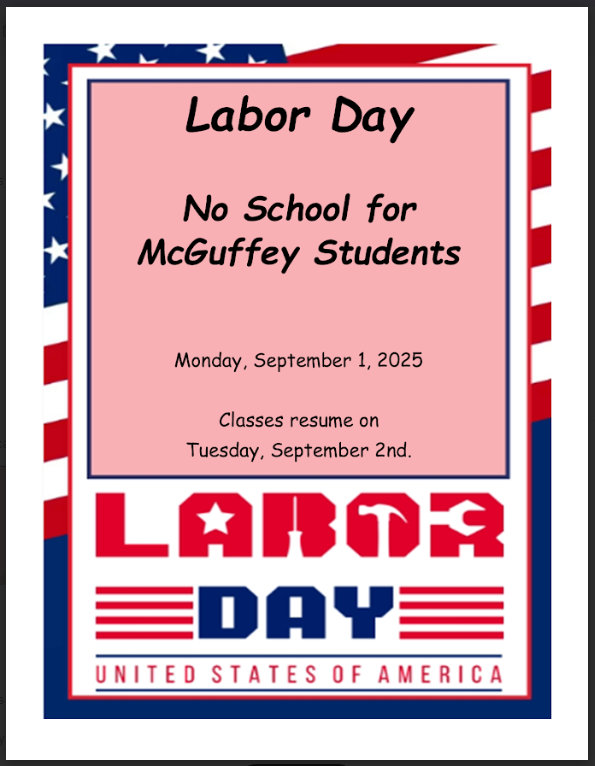 Labor Day No School Monday September 1, 2025