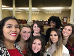 Selfie of the 20/20 students inside the WGH Library