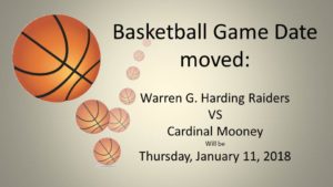 Bouncing Basketball WGH Vs. Mooney basketball game will be played January 11, 2018 starting with the JV at 