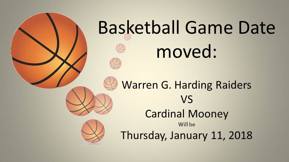 Basketball Game Moved