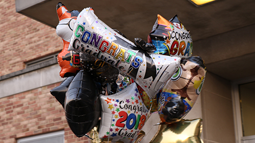 Balloons celebrating Harding's 2018 Graduates