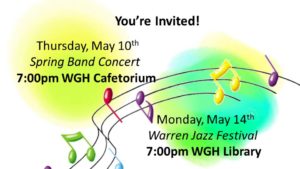 Spring Band Concerts May 10 and May 16