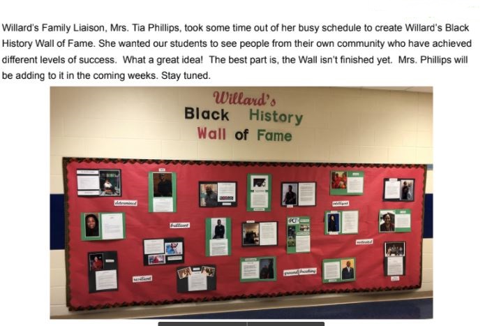 Willard’s Black History Wall of Fame!!