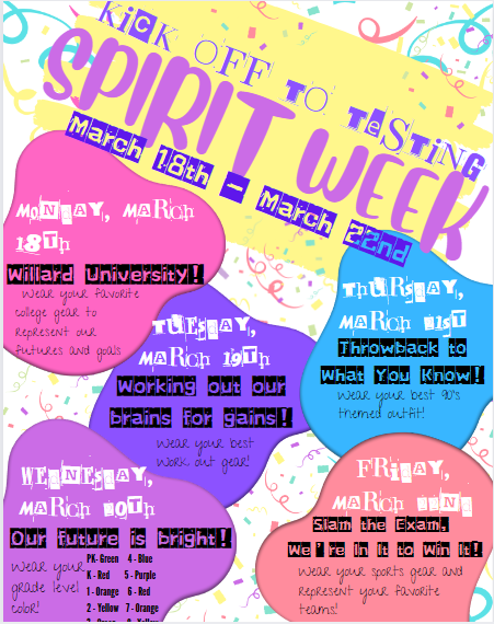 Testing Kickoff: Spirit Week