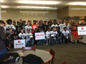 Helmet donation Cleveland Browns