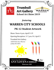 Trumbull Art Gallery displays work by Warren City School students