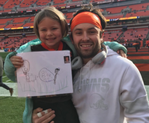 Cloie Jones with Baker Mayfield