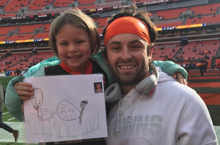 Cloie Jones with Baker Mayfield