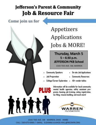 Jefferson PK-8 to host District Wide Parent/Community Job & Resource Fair