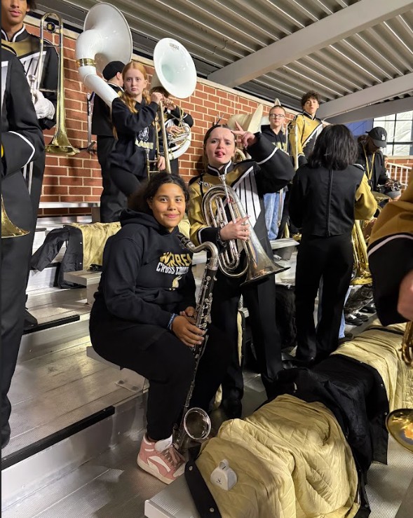 Ready to play in the stands.