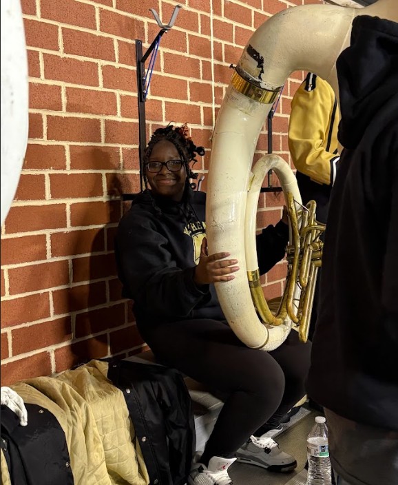 Ready to play in the stands.
