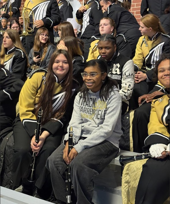 Connecting with Harding band members.